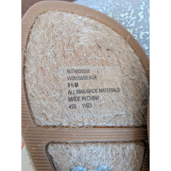 White Mountain Beaux Perforated Thong Espadrille Wedge Sandals Women 9.5 Orange - Picture 5 of 7